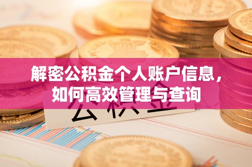 椒江解密公积金个人账户信息，如何高效管理与查询