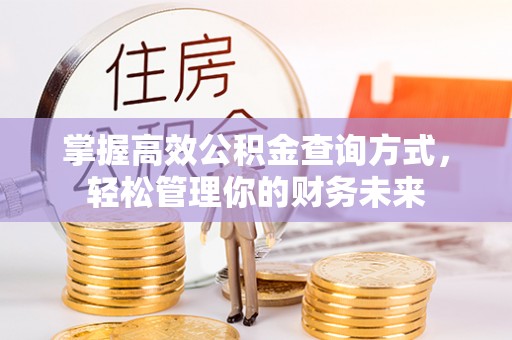 椒江掌握高效公积金查询方式，轻松管理你的财务未来