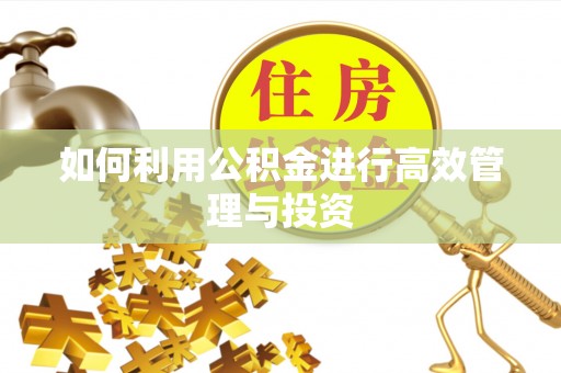 椒江如何利用公积金进行高效管理与投资